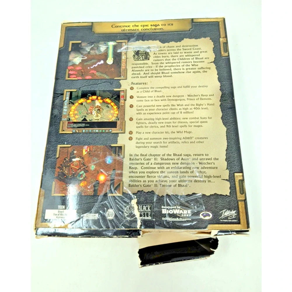 Baldur's Gate II: Throne of Bhaal (PC, 2001) BIG BOX Complete Fast Ship